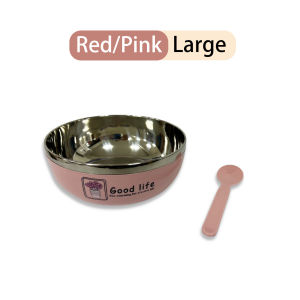 Large Stainless Steel Bowl with Spoon Tableware for Everyday Use and Stylish Dining
