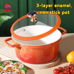 24cm Green Enamel Pot Dutch Oven Stew Pot Ceramic Saucepan suitable for Induction & Gas Stove & Oven