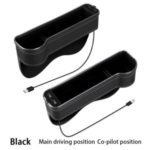 Hộp Đựng Đồ Khe Hở Trên Ô Tô Với Đèn Tạo Không Khí RGB Hộp Đựng Đồ Trên Ô Tô Sạc USB Kép