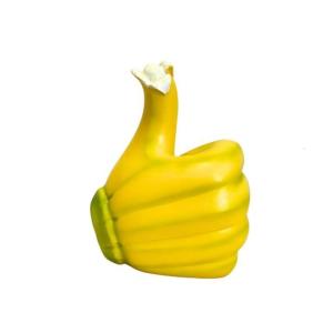 Stylish Resins Banana Ornament for Home and Office Decors Novelty Funny Banana Thumb Up Hand Gesture Sculpture Gift