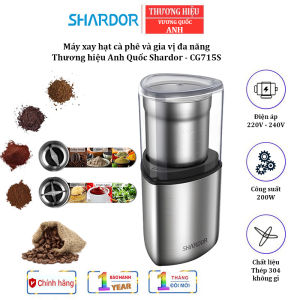 Máy xay hạt cà phê gia vị và các loại hạt đa năng Shardor CG715S công suất 200W - Hàng chính hãng bảo hành 12 tháng