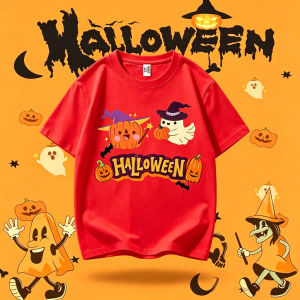 Ready Stock Halloween Family T-shirt Short Sleeve Baju Keluarga Kartun Labu Parti Halloween Matching Family Outfit