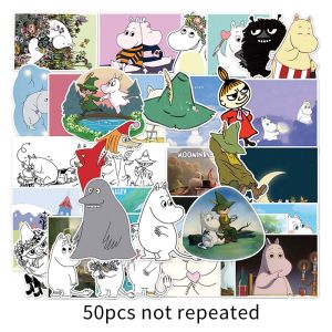 50pcs Animated Moomin Sticker Waterproof Decal Cartoon Graffiti Kindergarten Boy Girl Reward Sticker