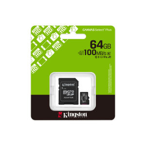 Kingston Canvas Select Plus [64/128/256/512GB] MicroSD Class10 Memory UHS-I speeds Video Write Speed 100MB/s/150MB/s