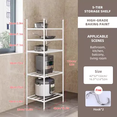 Kitchen Storage Racks Organizer Shelf Layer Space Saver Grocery Cabinet Merchandising Display Metal Utility Rack
