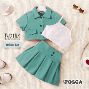 Setelan Baju Rok Anak 1 2 3 4 5 6 Tahun Anak Cewek Perempuan Lucu + Tanktop - Ariana Set 4370