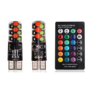 2pcs T10 W5W RGB Bóng Đèn Led wearproof đèn tự động Bóng đèn Đèn trần xe ô tô bóng đèn nội thất xe chiếu sáng