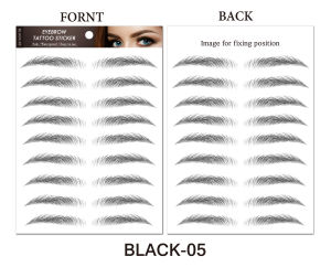 【Natural style】6D Double Bionic Eyebrow Tattoo Fake Eyebrow Hair Sticker Waterproof Black Brown Eyebrow Sticker Cosmetics