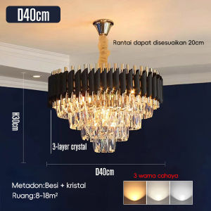 （Satu tahun jaminan）Kristal lampu gantung ruang tamu LED tinggi langit-langit kamar tidur lampu dekorasi interior lampu restoran mewah