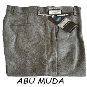 Celana Kantor Mengkilap Pria Slimfit Terbaru Bahan Kain Metalik Hitam Abu Tua Abu Muda Size 27-38
