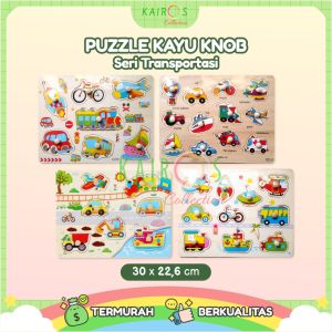 Puzzle Kayu Knob Transportasi