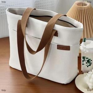 [COD] folp New Canvas Tote Túi cho phụ nữ công suất lớn duy nhất Vai Túi sinh viên các lớp học đi lại mang túi Phụ nữ túi xách giản dị