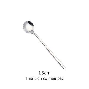 Thìa inox muỗng cà phê inox thìa dài uống trà thép không gỉ hai màu vàng bạc sang trọng tinh tế - GA625