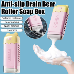 Bear Soap Organizer Roller Creative Bathrooms Storage Holder Nonslip Drainage Beauty Soap Box Macaron Color