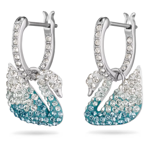 SWAROVSKI Luxury Fashion (New) Swan blue swan diamond teardrop earrings S925 sterling silver womens fashion earrings
