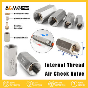 AumoPro 1/8 1/4 3/8 1/2 BSP Female Air Check Valve Brass Nickel-Plated One Way Non Return Valve