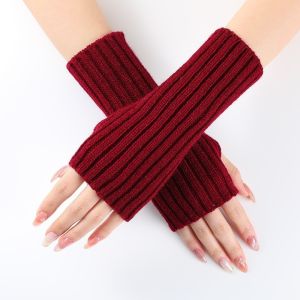 ARTMU Half Finger Knitted Gloves Windproof Solid Color Fingerless Gloves Soft Korean Style Crochet Mittens Girls