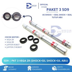 5D9 PAKET 3 AS SHOCK DEPAN + SEAL SOK + SEAL TUTUP ABU VEGA ZR / VEGA RR / SOK / SKOK / SIL