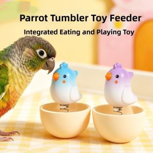 OUTOPEN Bite Resistant Bird Food Bowl Cartoon Shape Large Capacity Parrot Feeder Toy Pet Supplies Anti Spill Bird Food Dispenser Small Pet Bird