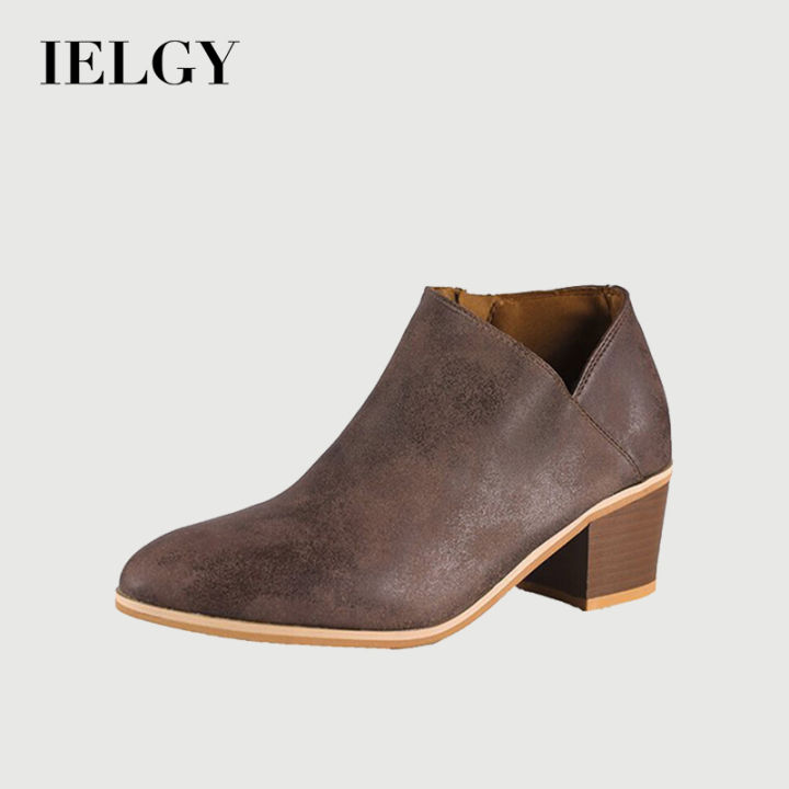 IELGY Autumn Winter Casual Western Cowboy Ankle Boots Women Leather Cowgirl  shoes with large size 43 Lazada PH