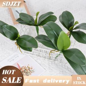 SDJZT Phong Lan Lá Nhân Tạo Phalaenopsis Thân Cây Lá Giả Cymbidium Hoa Lá Màu Xanh Lá Cây Bất Cảm Ứng Cao Su Số Lượng Lớn Trang Trí Nội Thất