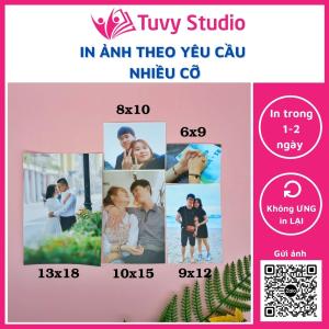 In ảnh theo yêu cầu - Gói in 10 ảnh cỡ 9x12 10x15 13x18 in thường ép lụa phủ uv in ảnh từ điện thoại giá rẻ in anh cho con treo tường trang trí nhà bàn làm việc tại Tú Vy studio