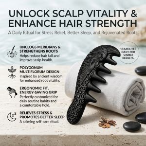 Wide Tooth Hair Care Comb Herbal Scalp Massage Comb Smooth Hair He Shou Wu Comb