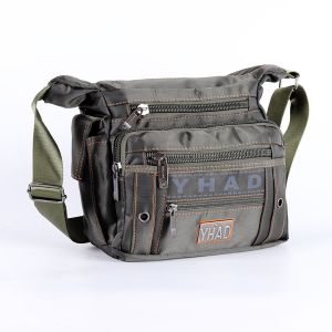 กระเป๋าสะพายไหล่ผู้ชายสไตล์เรียบหรู ผ้าแคนวาสคุณภาพสูง มีช่องหลายขนาด พร้อมส่ง