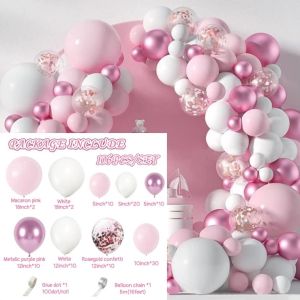 Set Balon Ulang Tahun Merah Antik Balon Lateks Lengkungan Rantai Karangan Bunga Dekorasi Pertunjukan Bayi Pernikahan Pesta Wisuda