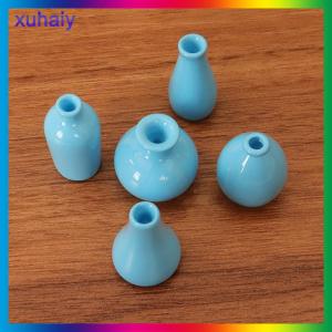 xuhaiy ชุดแจกันทรงเรขาคณิตจำลองขนาดเล็กสำหรับตกแต่งบ้านโมเดลกระถางต้นไม้สีเขียวจัดดอกไม้5ชิ้น1:12