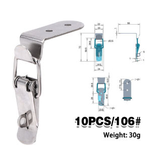 10Pcs 90 Degrees Duck-mouth Buckle Hook Lock Spring Draw Toggle Latch Clamp Clip