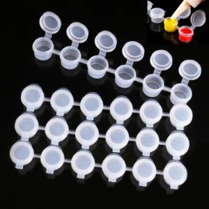 MODERNLUX 5Strips 2/3/5ml With Lids Empty Joint Pigment Box Refillable 2ml/3ml/5ml Empty Paint Cup  Transparent Storage Container for Paintings Art