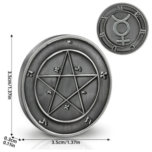 Venus Mercury King Solomon Commemorative Coin Round Ritual Amulet Occult Talisman