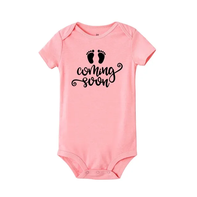 Pregnancy Announcement Baby Onesie Coming Soon Letter Printed