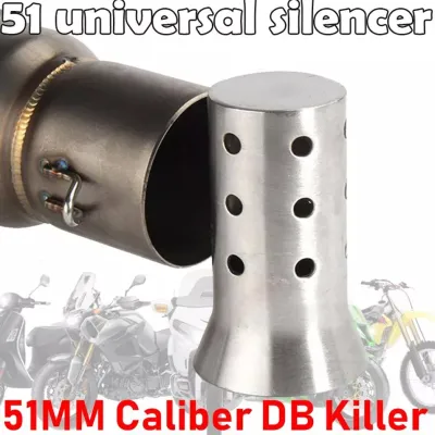 Universal 51mm Motorcycle Exhaust Muffler Silencer Racing Street Bike Scooter Adjustable Silencer DB Killer