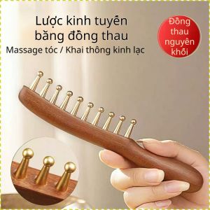 Massage đầu để khai thông kinh lạc lược gỗ đàn hương răng lớn