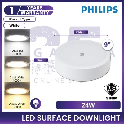 PHILIPS Meson LED Surface Downlight 59472 59474 7Inch 9Inch 17W 24W LED Surface Philips Surface Mounted Lampu Siling