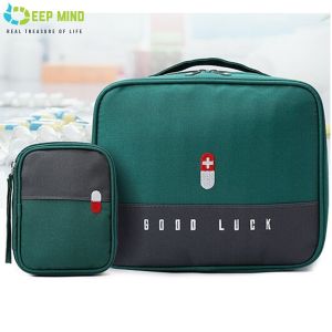 DM First Aid Bag Case Portable Travel Toiletry Bags Makeup Pouch Handbag Organizer for Men and Women with Zipper for Traveling Business Trip Home Tidy