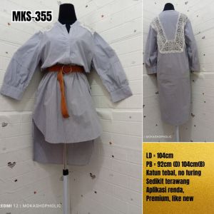 Dress Katun Sifon Lengan Balon Premium