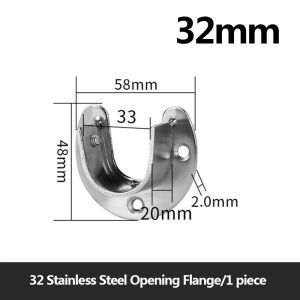 25/32MM Breket Korden Besi Rel Gorden Kaki Gorden Penyangga Batang Gorde Baja Tahan Karat