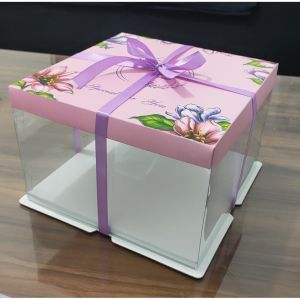 Cake box mika 22x22x12 cm kotak kue tart transparant. (isi 2 pcs)