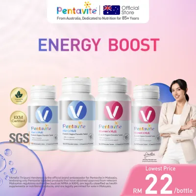 【Amelias Choice】[KKM & HALAL Certified] Pentavite Men Multi 30 Tablets (Exp:04/2028) - 20 MenS Nutrients Energize 10 Vitamins & Minerals For Strength & Vitality