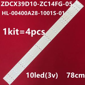 4pcs/set LED backlight strip 10 lamp for HL-10400A28-1001S-01 A0 Compatible with ZDCX39D10-ZC14FG-05