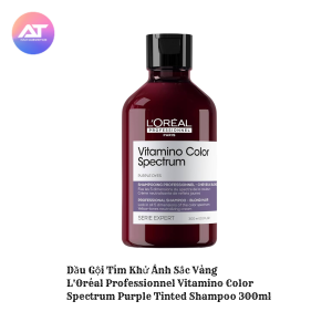 Dầu Gội Tím Khử Ánh Sắc Vàng LOréal Vitamino Color Spectrum Purple Shampoo Dành Cho Tóc Tẩy 300ml