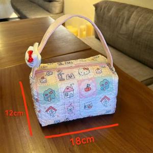 Cattie Cosmetic Bag Portable Cartoon Kawaii Kt Cat Makeup Bag Travel Storage Bag Trendy Cute Handbag Fashionable Toilet