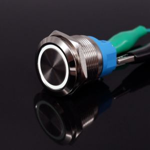 WH 19mm Metal Push Button On Off Switch Ring Illuminated LED Light Car Pc Power Buttons And Sockets Waterproof Lock Self-reset 12V