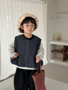 Childrens clothing Korean style spring outfits for babies 2026 Childrens clothing set for boys with stripes T Shirt and pants