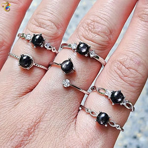 Collection Grade Hypersthene Full S925 Silver Adjustable Ring