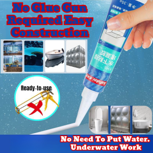 Waterproof Sealant Waterproof Adhesive Underwater Bonding Adhesive Glass Water Tank Water Pipe Repairing Sealant Household Repair Water Leakage Glue Swimming pool bathtub with water leak plugging glu