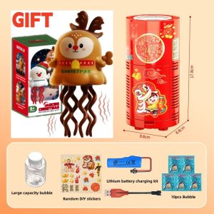 HOMEMORY Imitation Fireworks Bubble Machine Electric Bubbles With Music Light Wedding CNY Atmosphere Toy kids